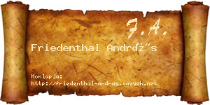 Friedenthal András névjegykártya